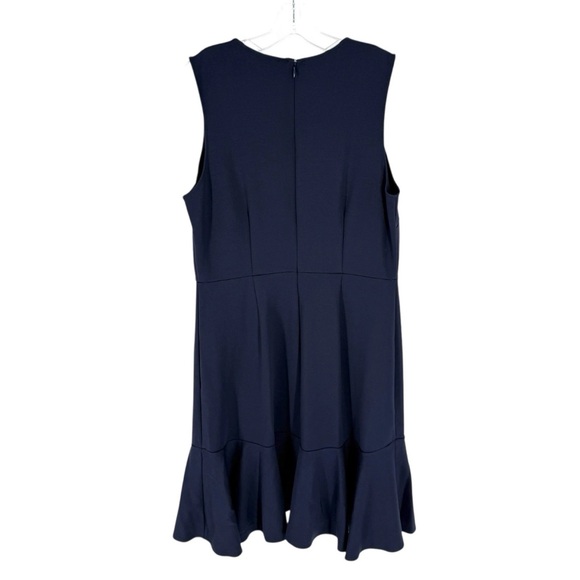 J Crew 365 Sheath Dress Womens Size 14 Navy Blue V-Neck Stretch Ponte Knit - Picture 4 of 10